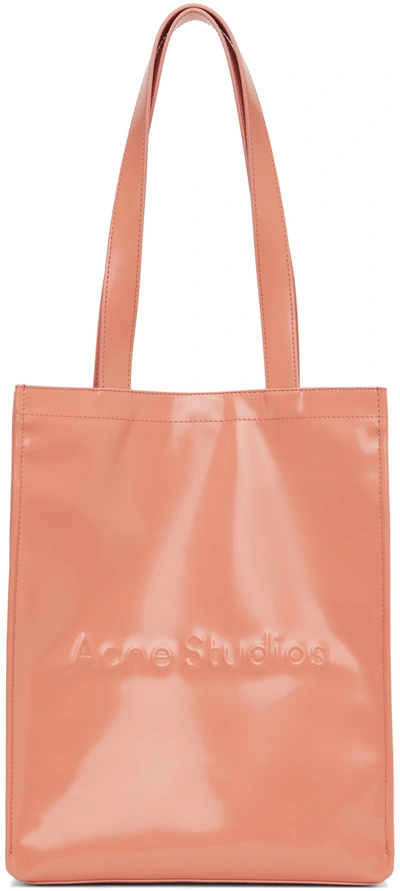 Shop Acne Studios Pink Logo Tote In Ad2 Salmon Pink