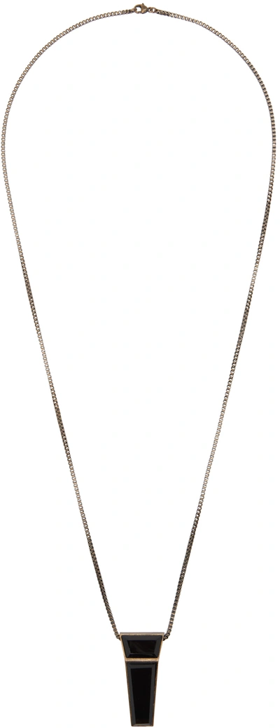 Shop Rick Owens Gold Crystal Trunk Charm Necklace In 82 Dark Bronze