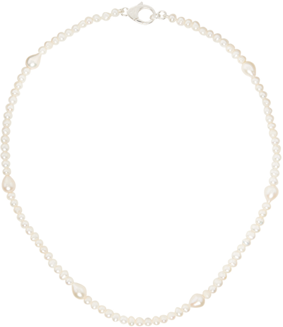 Shop Hatton Labs Ssense Exclusive White Pearl Droplet Necklace