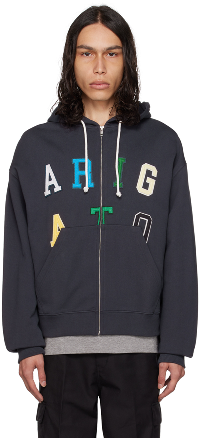 Shop Axel Arigato Black Legend Hoodie In Faded Black/multicol