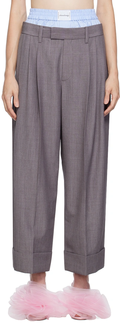 Alexander Wang Layered Tailored-cut Trousers In 020 Grey