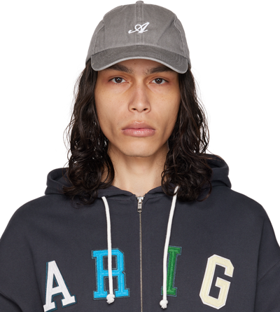 Shop Axel Arigato Gray Washed Signature Cap In Washed Grey