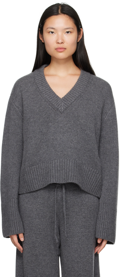 Shop Lisa Yang Gray 'the Aletta' Sweater In Gr Graphite