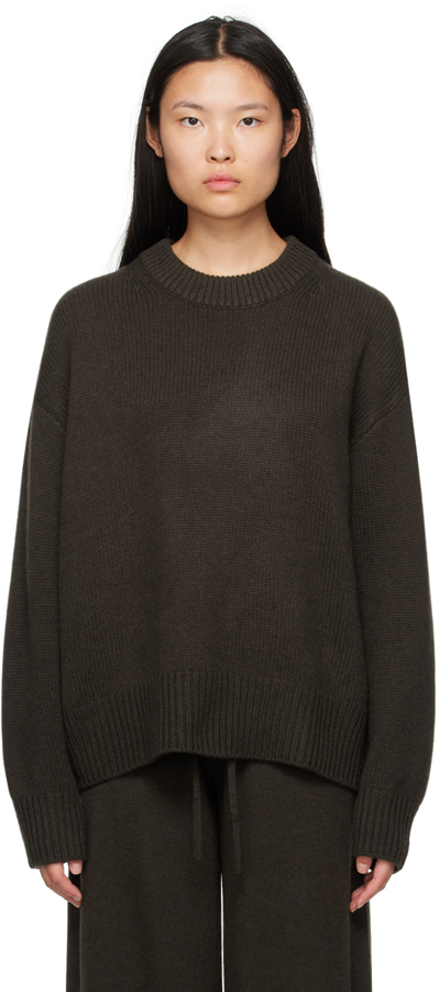 Shop Lisa Yang Ssense Exclusive Brown 'the Renske' Sweater In Wo Wood
