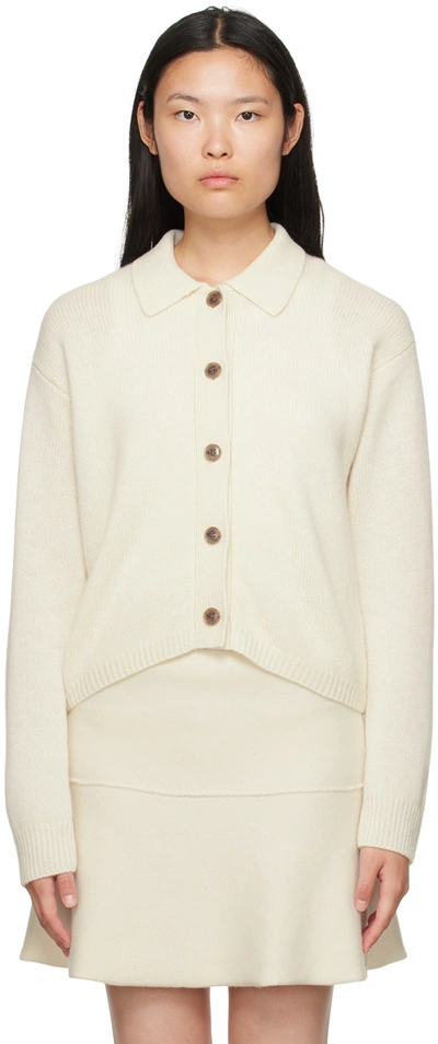 Shop Lisa Yang Off-white 'the Lenny' Cardigan In Cr Cream