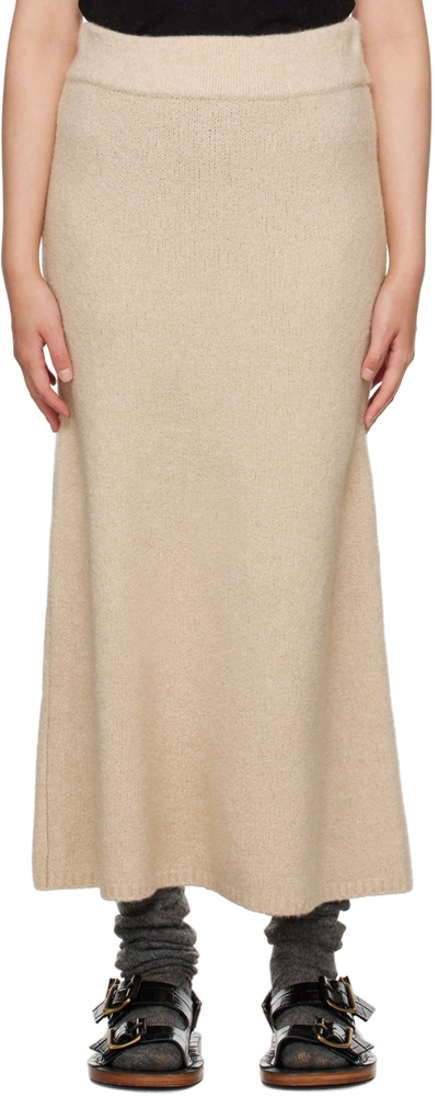 Shop Lisa Yang Beige 'the Kael' Midi Skirt In Sx Sand Boucle