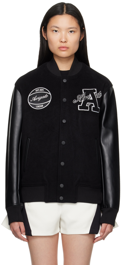 Shop Axel Arigato Black Hudson Bomber Jacket