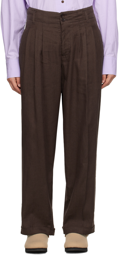 Shop Ymc You Must Create Brown Keaton Trousers In 20-brown