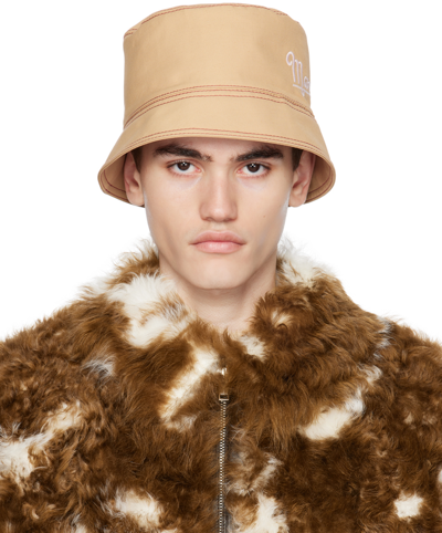 Shop Marni Tan Embroidery Bucket Hat In 00w60 Nomad