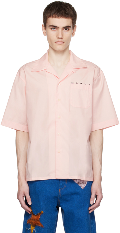 Shop Marni Pink Printed Shirt In Loc13 Pink Gummy