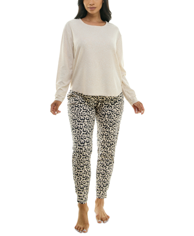 Shop Roudelain Women's Printed 2-pc. Long-sleeve Pajama Set In Tasha Spots