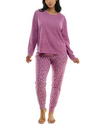Shop Roudelain Women's Printed 2-pc. Long-sleeve Pajama Set In Midden Ditsy