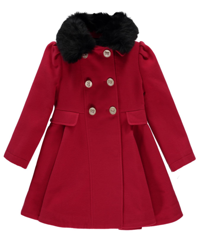 Shop S Rothschild & Co Toddler And Little Girls Double Breasted Princess Coat In Scarlet Red