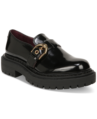 Shop Circus Ny Women's Evan Buckle Lug Sole Loafer Flats In Black