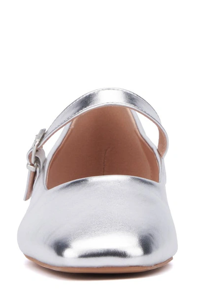 New York And Company Page Mary Jane Ballet Flat In Silver Metallic