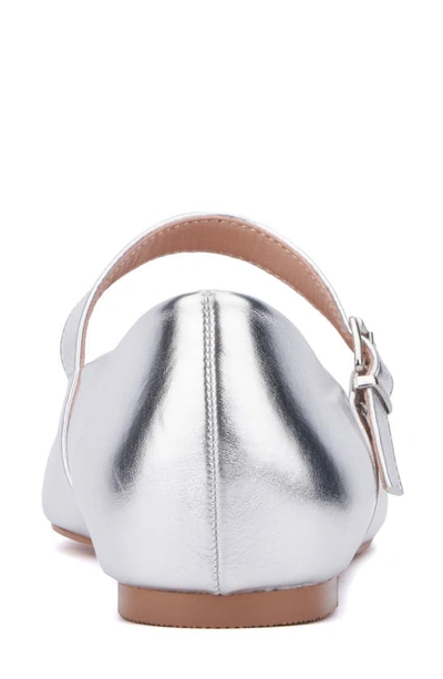 New York And Company Page Mary Jane Ballet Flat In Silver Metallic