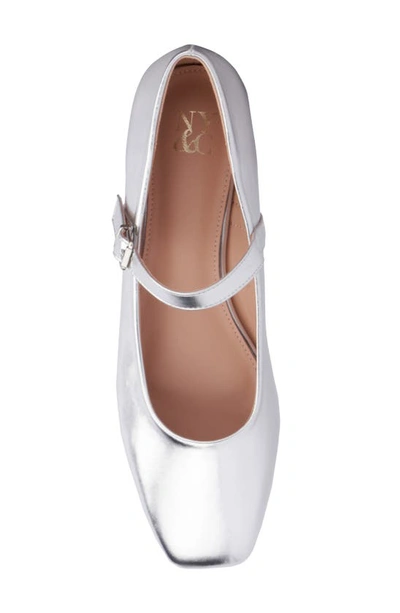 New York And Company Page Mary Jane Ballet Flat In Silver Metallic