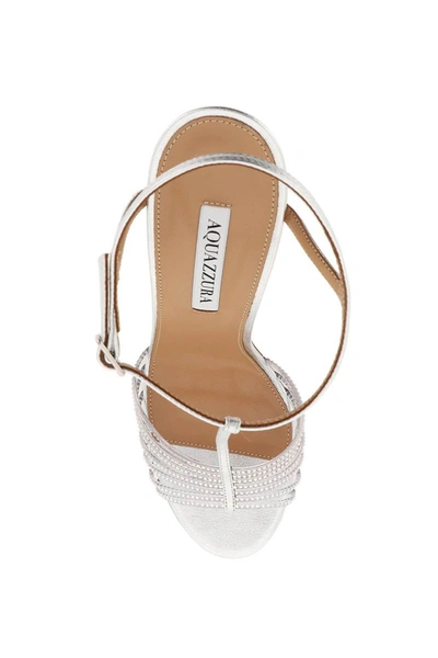 Shop Aquazzura 'amore Mio Crystal' Sandals In Silver