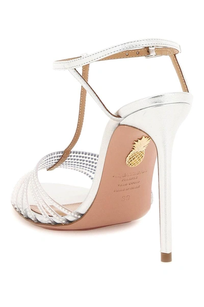 Shop Aquazzura 'amore Mio Crystal' Sandals In Silver