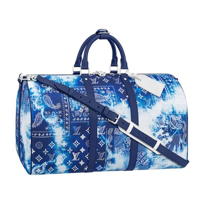Shop Louis Vuitton Keepall Bandoulière 50 In Bleu