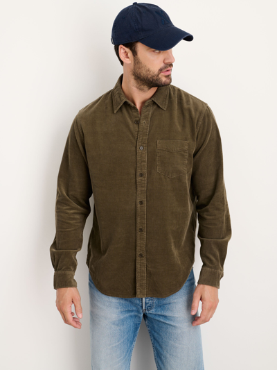 Shop Alex Mill Mill Shirt In Fine Wale Corduroy In Military Olive