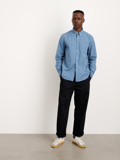 Shop Alex Mill Mill Shirt In Paper Poplin In Faded Delft Blue