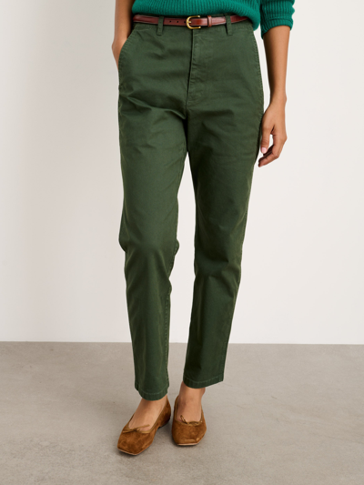 Shop Alex Mill Nellie Straight Leg Pant In Chino In Pine Needle