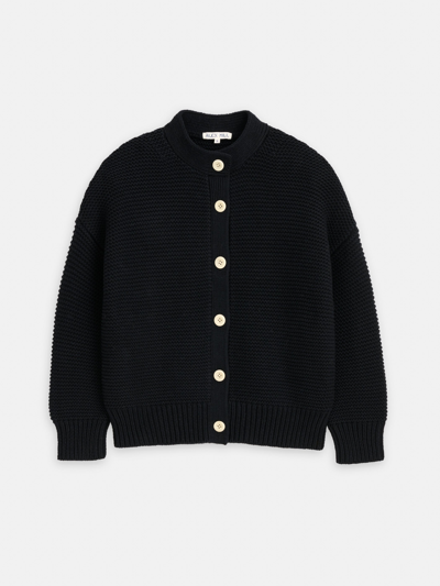 Alex Mill Nico Crewneck Cotton Cardigan In Black