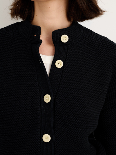 Alex Mill Nico Crewneck Cotton Cardigan In Black