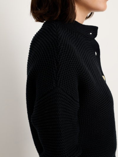 Alex Mill Nico Crewneck Cotton Cardigan In Black