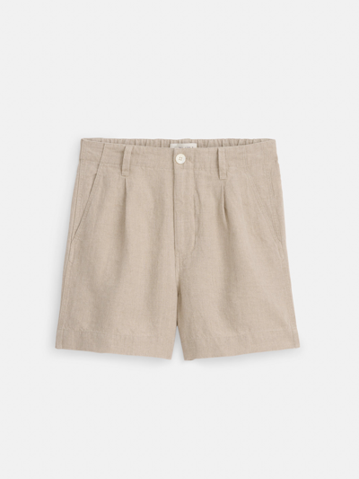 Shop Alex Mill Pleated Pull On Shorts In Flax