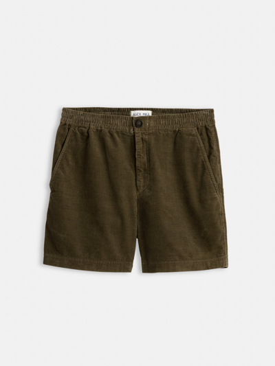 Shop Alex Mill Pull On Short In Fine Wale Corduroy In Military Olive