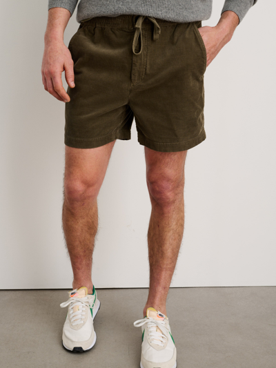 Shop Alex Mill Pull On Short In Fine Wale Corduroy In Military Olive