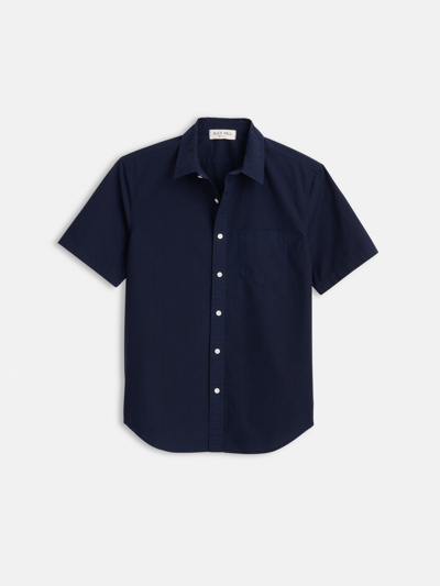 Shop Alex Mill Short Sleeve Mill Shirt In Poplin In Dark Navy