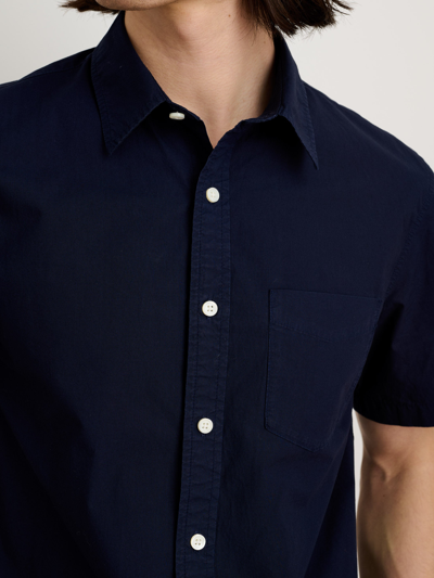 Shop Alex Mill Short Sleeve Mill Shirt In Paper Poplin In Dark Navy