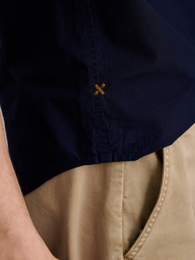 Shop Alex Mill Short Sleeve Mill Shirt In Poplin In Dark Navy