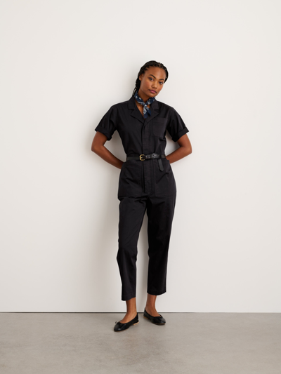 Shop Alex Mill Standard Short Sleeve Jumpsuit In Black