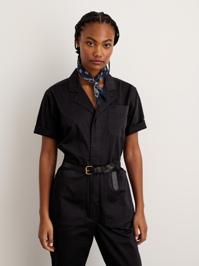 Shop Alex Mill Standard Short Sleeve Jumpsuit In Black