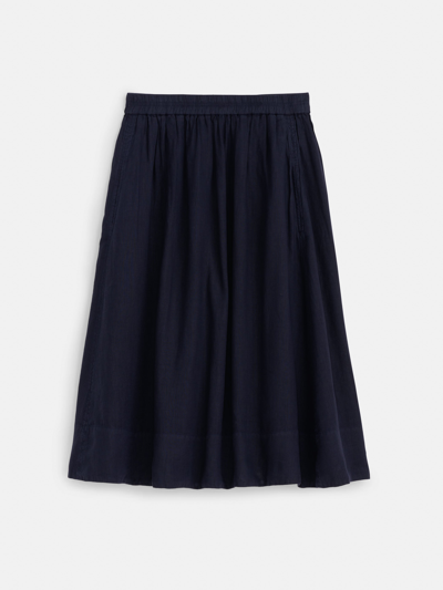 Shop Alex Mill Maddie Skirt In Linen In Dark Navy