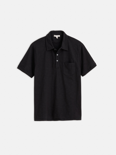Shop Alex Mill The Standard Polo In Slub Cotton In Black