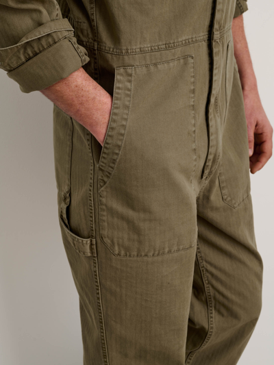 Alex Mill Zip Jumpsuit In Herringbone In Faded Olive