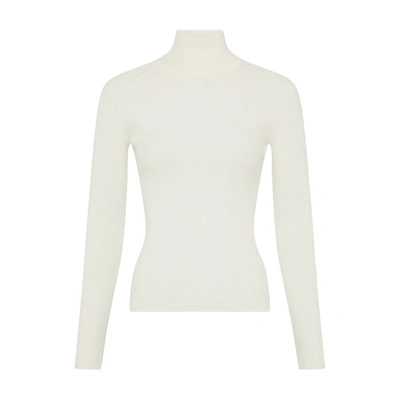 Shop Max Mara Canard Turtleneck Shirt In Bianco