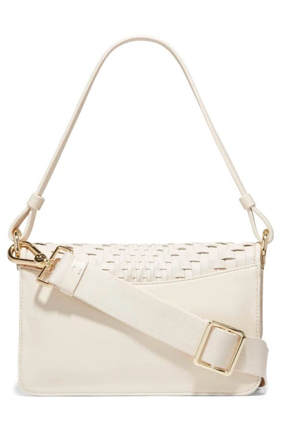 Shop Cole Haan Mini Shoulder Bag In Ivory/ Woven