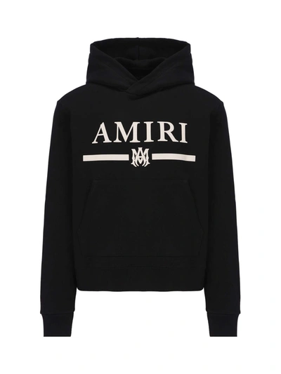 Shop Amiri M.a. Bar Embroidery Hoodie In Black