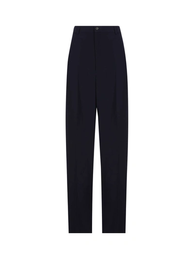 Shop Balenciaga Large Fit Tailored Trousers In Blue