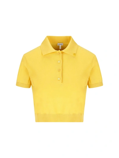 Shop Loewe Polo In Silk In Yellow