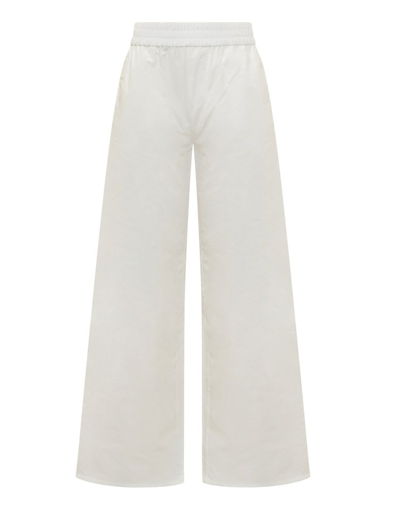 Shop Dsquared2 Logo Patch Wide Leg Trousers In White