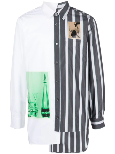 Shop Lanvin Camicia Asimmetrica Con Stampa  Asymmetric Shirt With Print In White