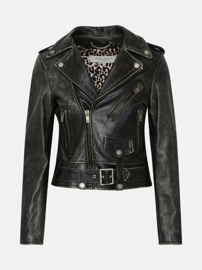 Golden Goose Destiny Slim Biker Jacket In Black