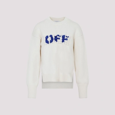 Shop Off-white Off White Boiled Logo Crewneck Sweater In Light Blue